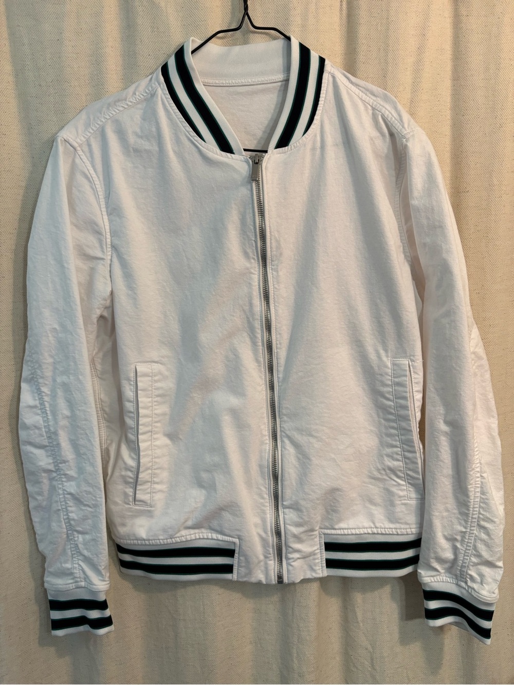 Zara Bomber Varsity Jacket with Black & Green Trim